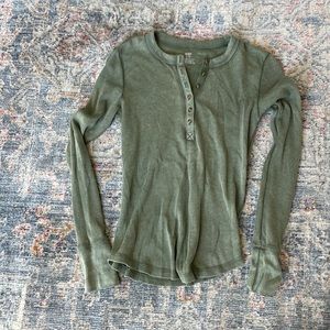 Aerie waffle Henley long sleeve t-shirt